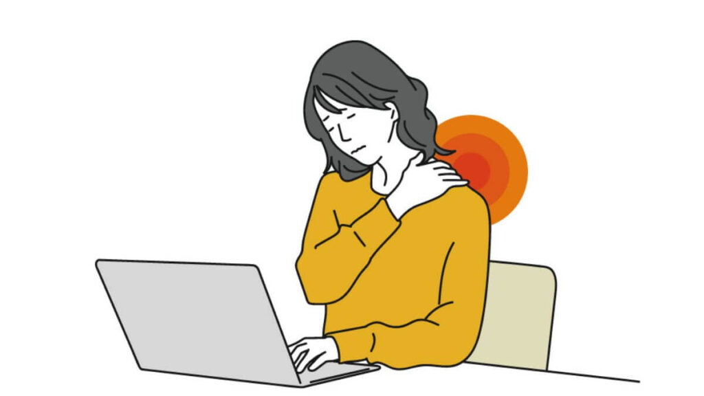 仕事の疲れが溜まっている女性