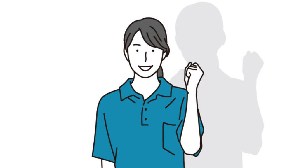 腕を上げて応援する若い女性