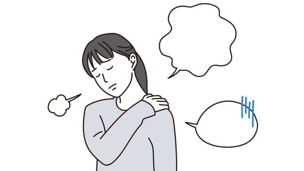 ひどい肩こりに悩む女性