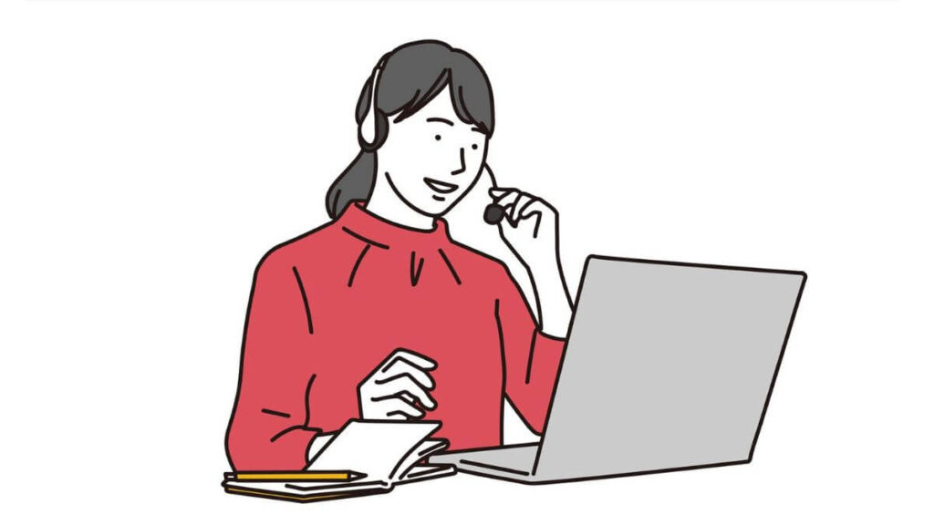 ヘッドセットを使って活き活きと仕事をする女性