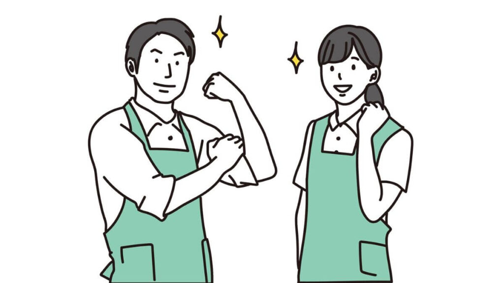 やる気に満ち溢れた男女の保育士