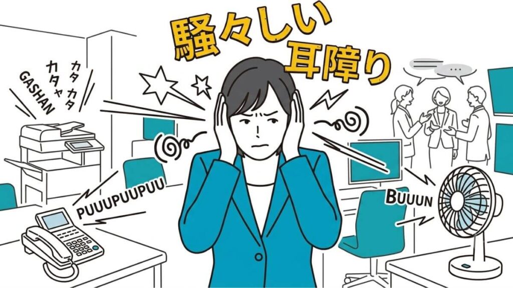 職場の音に敏感なキャリアウーマン