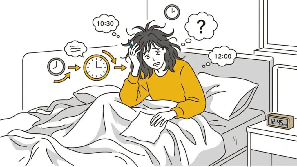 睡眠時間が長く体調が悪い若い女性